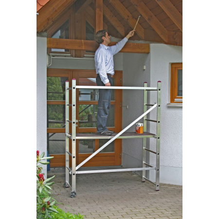 Aluminiowe rusztowanie robocze Krause Corda Mini – wysokość robocza ok. 3 m